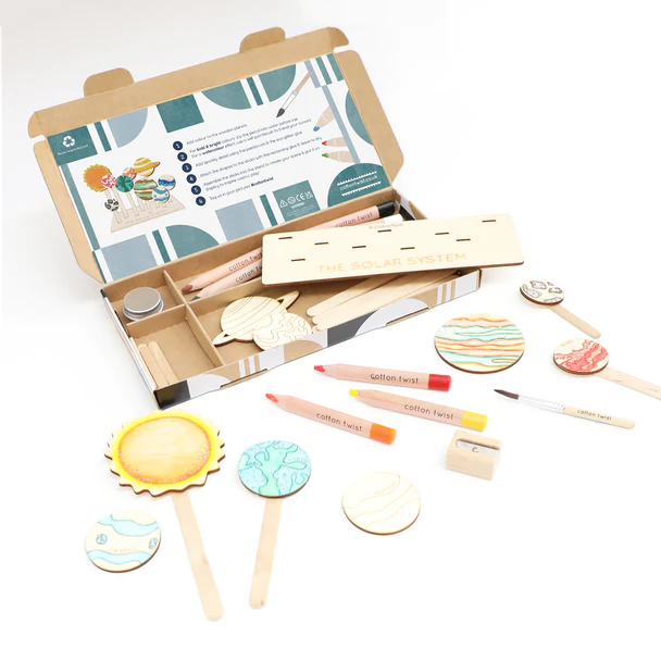 Supporting customization Unfinished laser cut SOLAR SYSTEM CRAFT KIT wooden other educational toys 3d wood for kids