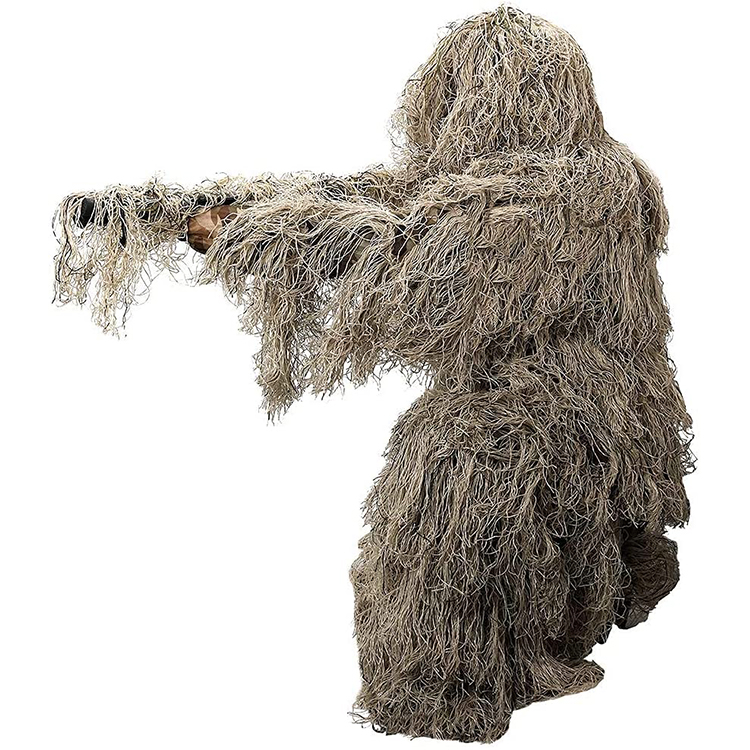Hunting cosplay Outdoor Combat field war Ghillie suit rain poncho maple tree leaves military camouflage sniper ghillie suit