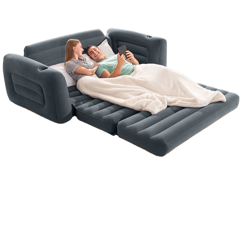 living room PVC Flocked inflatable S shape lounge sofa
