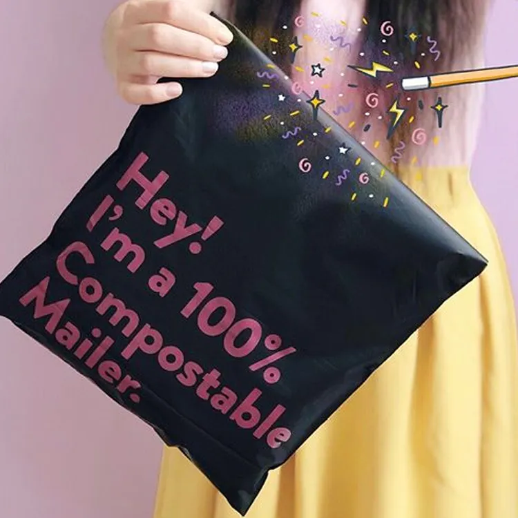 Пользовательский логотип, Печатный 100% экологичный домашний Компостируемый полиэтиленовый контейнер для почтовых отправлений, упаковка для почтовых отправлений, пакеты для одежды