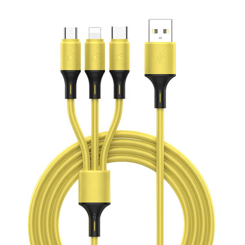 Заводская цена 2 м высокоскоростной 3 в 1 для Apple Android Тип C USB Быстрый зарядный кабель