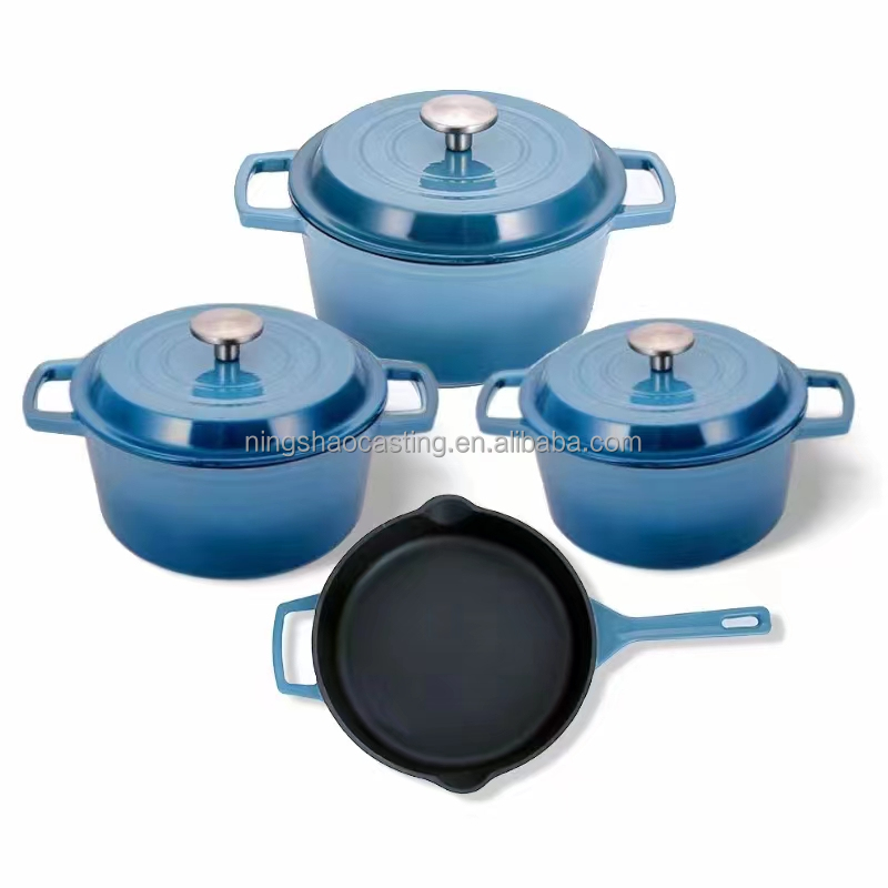 cast iron enamel cookware set