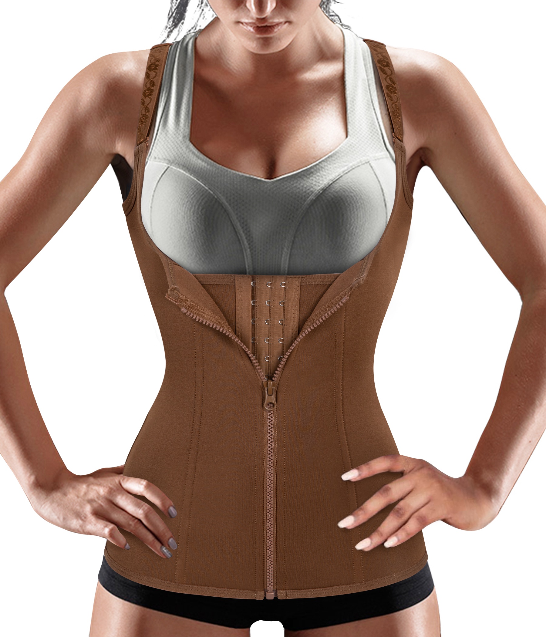 Waist Trainer Corset for Women Tummy Control Sport Workout Body Shaper Cincher Trimmer Tank Top Sport Girdle with Steel Bones