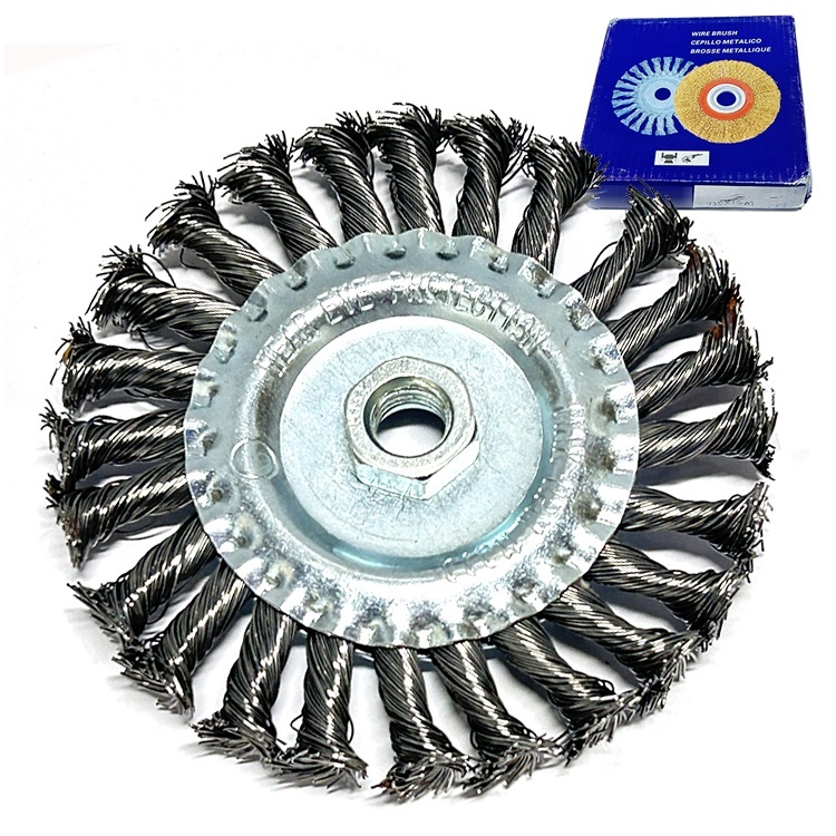 Power Tools Clean and Polish Metal Surface Round Shape Steel Twisted Knot Wire Wheel Brush for Angle Grinder