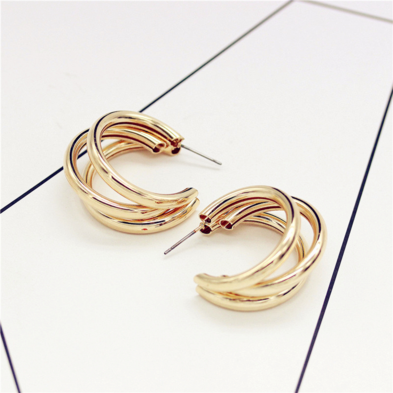Fashion Metal Elegant Hoop Earring Woman New Vintage Gold Color Cheap Korean Statement Earrings Accessories Brincos
