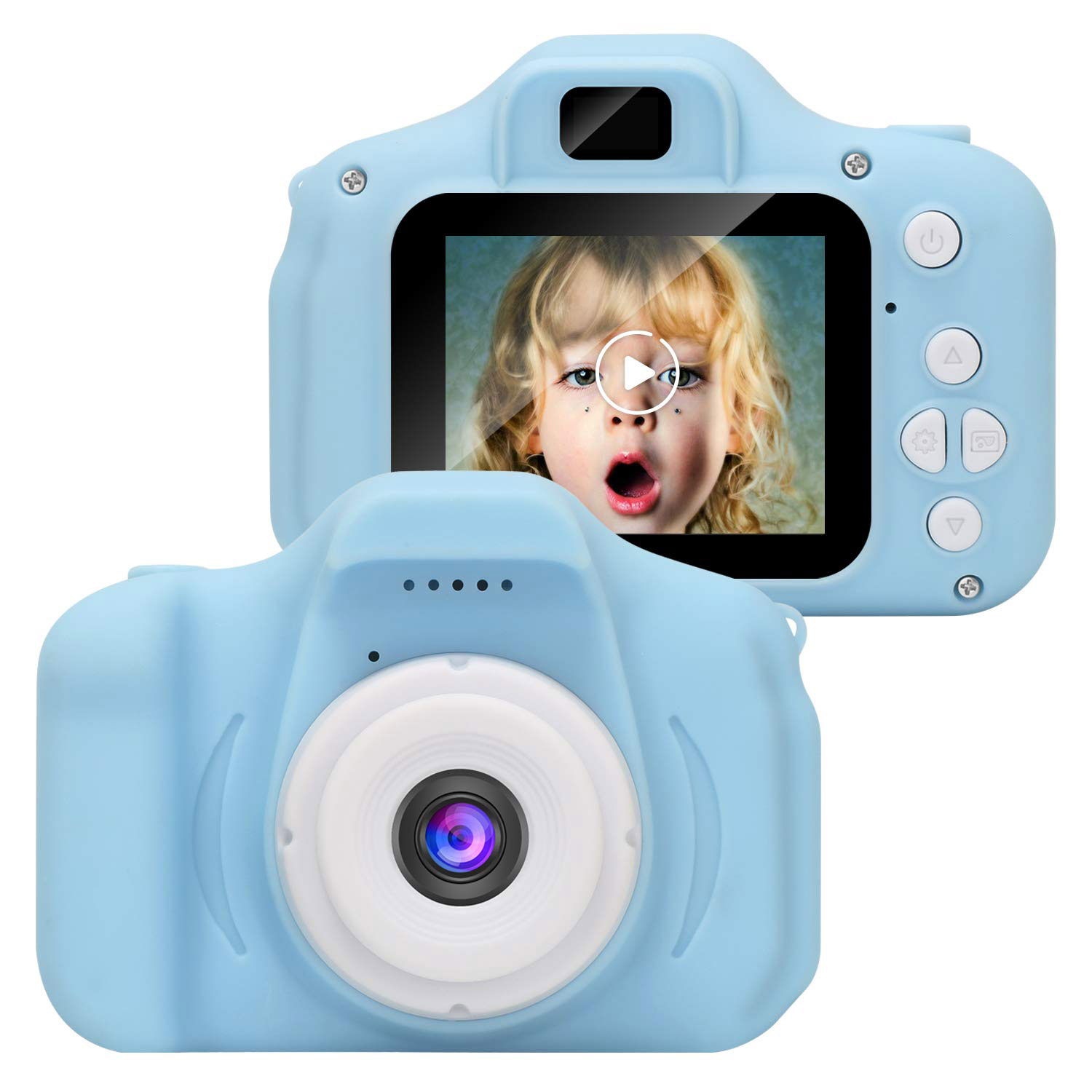 Boys and Girls Kids Toy Digital Camera 2 Inch IPS Screen Dual Lens Kid Selfie Camera Video Recorder