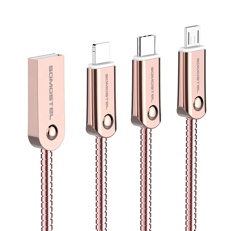 Плетеный кабель micro usb из цинкового сплава для android, Небьющийся металлический кабель Usb для зарядки и передачи данных типа C