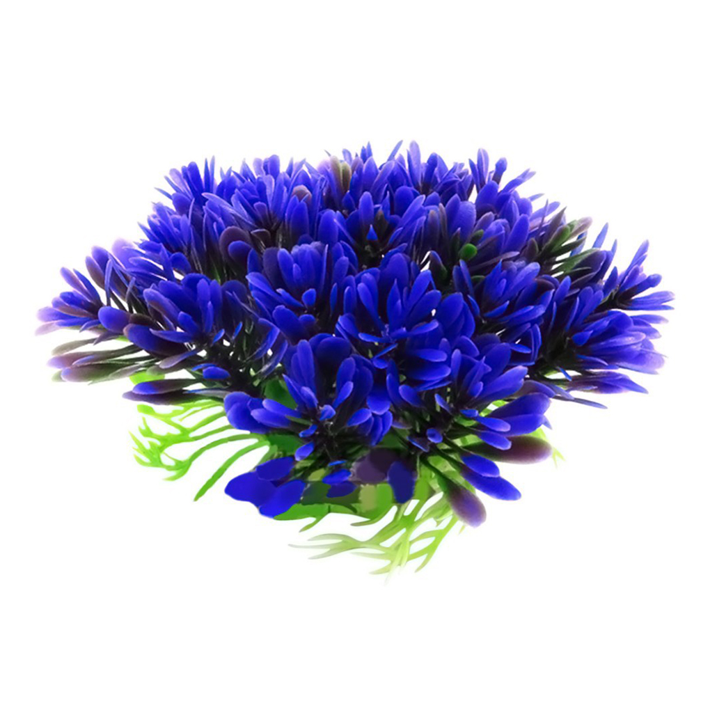 Aquarium Ornament Accessories Aquarium Landscaping Decorations Simulation Water Grass Flower Fish Tank Plant Small Grass Purple