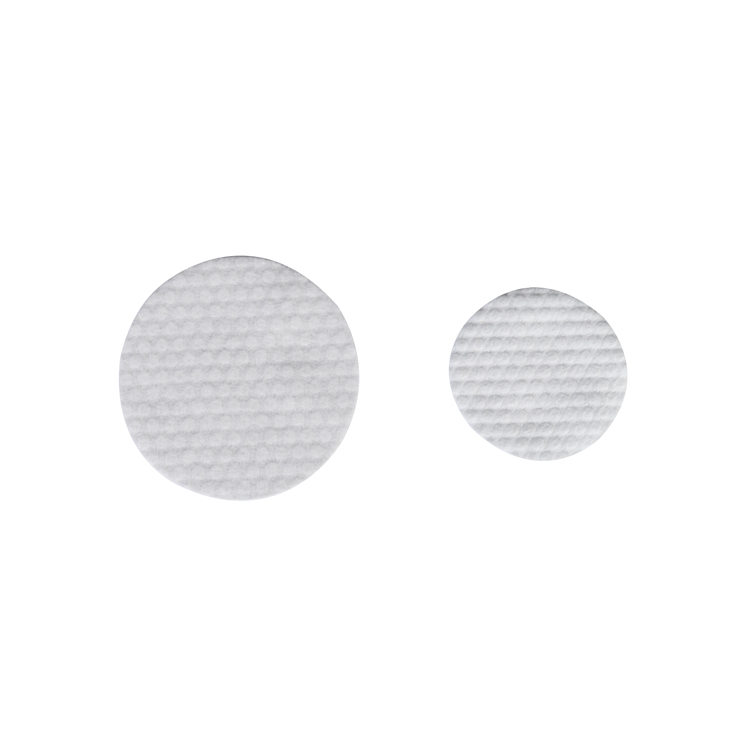 Disposable Pure White Makeup Remove Spunlace Nonwoven round pads with dots 100%Rayon with higher absorbent