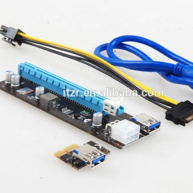 Riser pci-e x1 x16, 9 Gen. ver 9.02a со световым индикатором, переходная карта