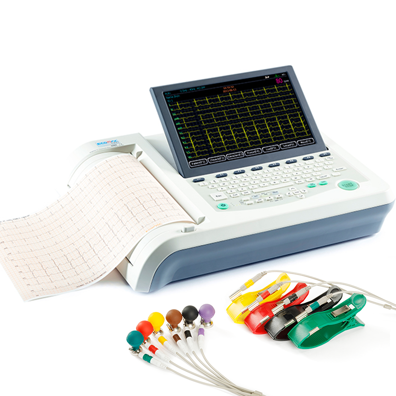 High quality medical equipment EM-1201B thermal printer ecg ekg machine 12 channel lead ecg