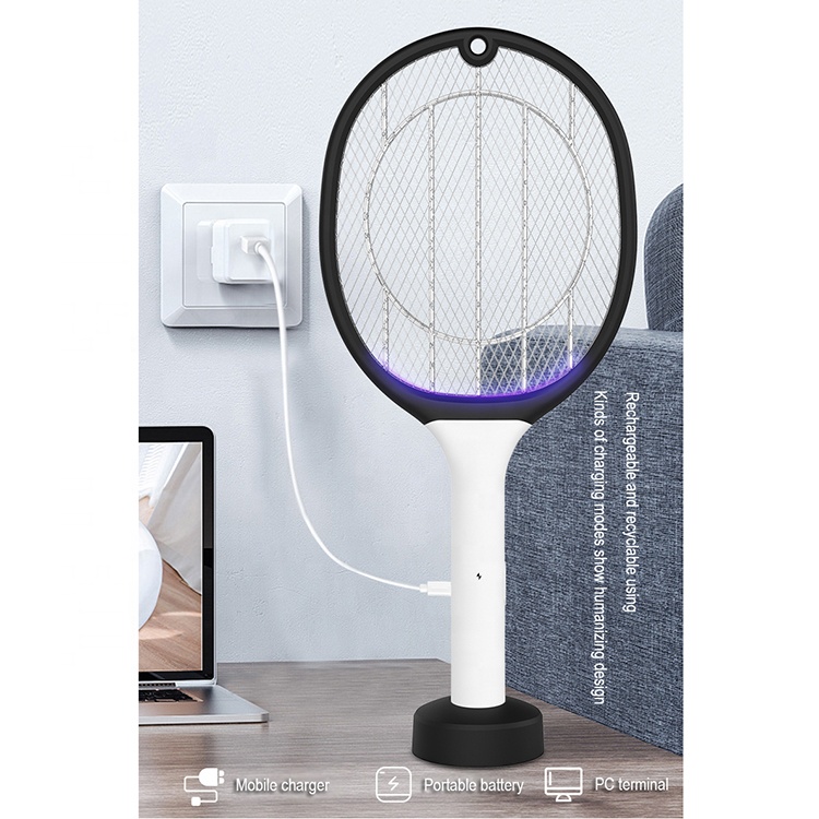 2020 Functional USB Rechargeable Mosquito Killer Racket Electric Mosquito Swatter
