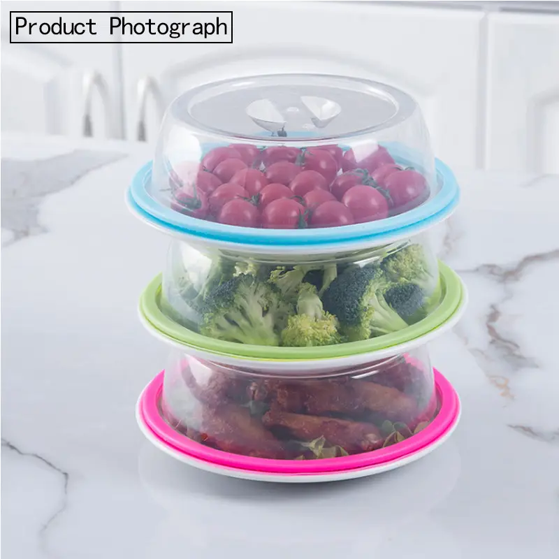 Kitchen Storage Dining Table Stackable Plastic Container Dish Cover Thick Thermal Insulated Microwave Splatter Food Cover