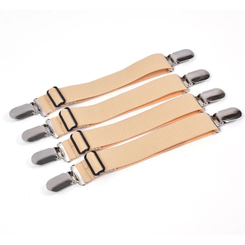 Wholesale Multi Colors Adjustable Sheet Suspenders Mattress Fasteners Gripper Corner Clips Triangle 4 Pcs Set Bed Sheet Clip