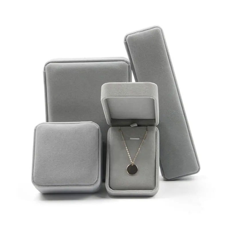 RINNTIN JB05 Gift Box embalaje para joyeria Newest Flannel Velveteen Suede Velour Velvet Box for Jewelry