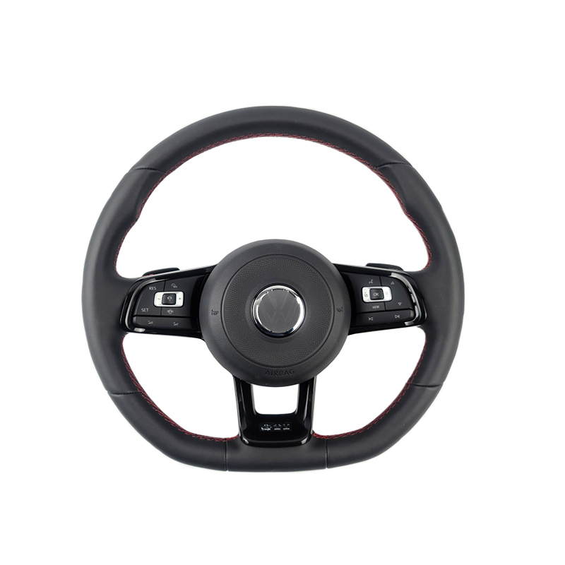 Подходит для VW Golf, arteon, Passat, Jetta, polo, Tiguan l leather, красный шов, многофункциональное рулевое колесо с веслом переключения