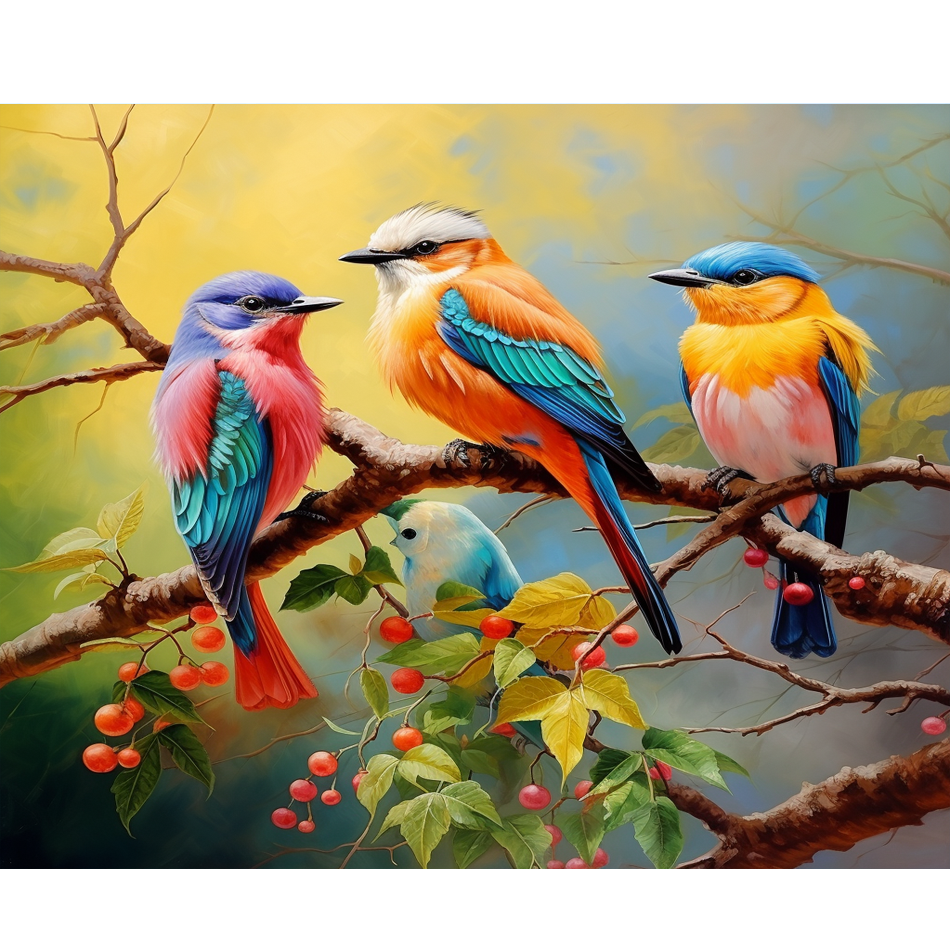 Diy Diamond Embroidery Bird Full Round Animal Diamond Painting For Home Decor Crafts 30x40cm/12x16inch Without