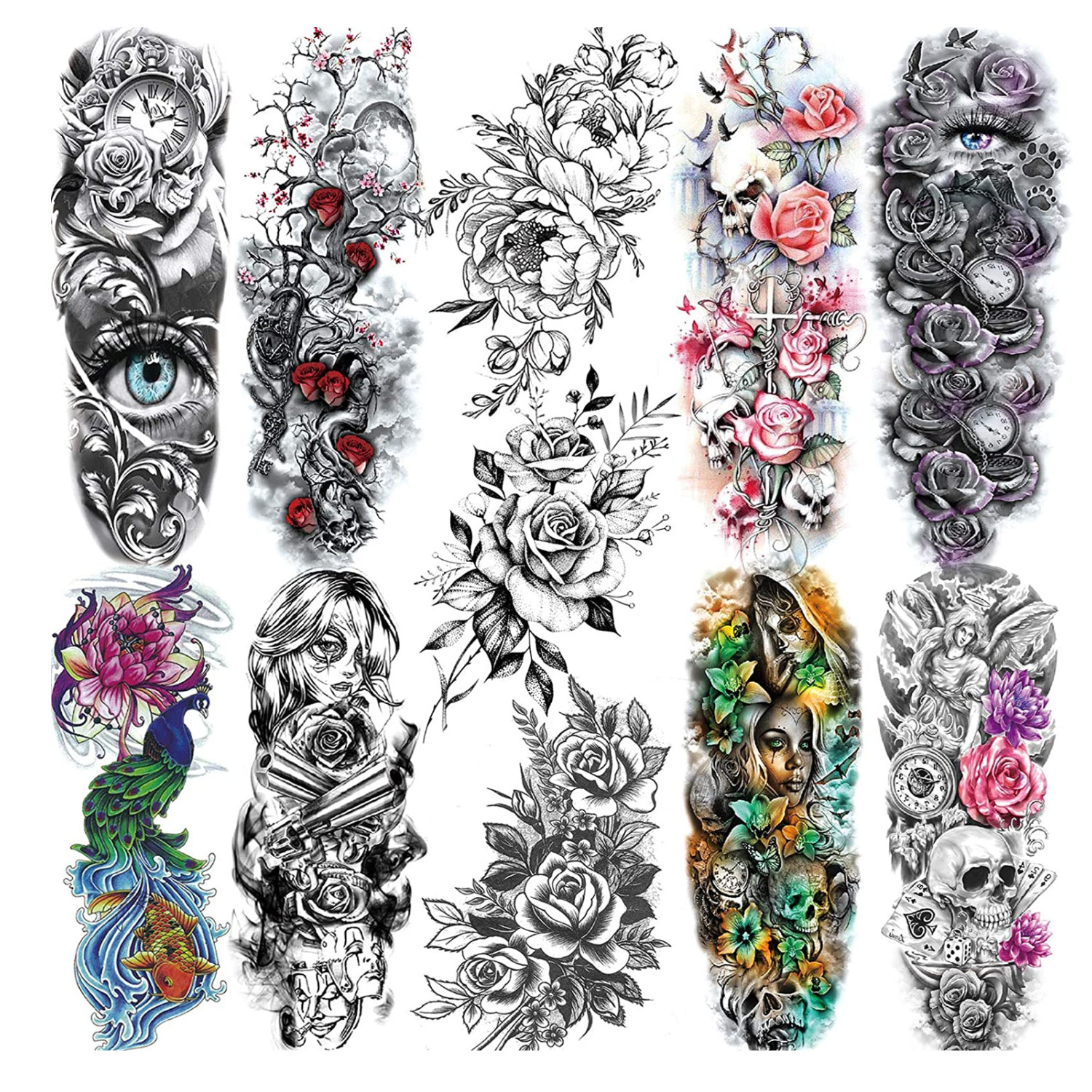 Custom Waterproof 2021 New Style Temporary Tattoos Stickers 3d Semi Permanent Fake Tattoos Beautify Women and Men's Body Arm