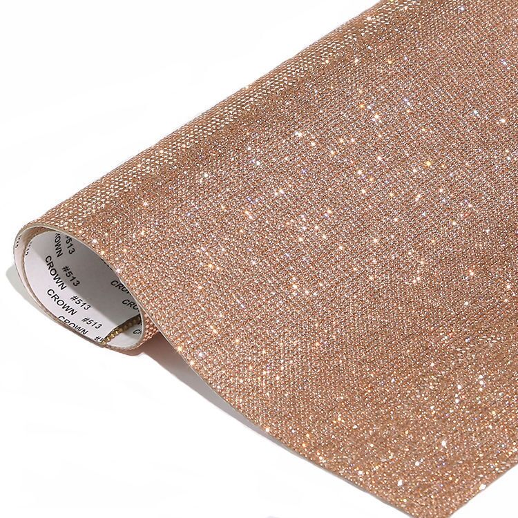 Bling Sheets Champagne Double Side Rhinestone Sticker Sheets with Gum Diamond Ribbon for Decoration