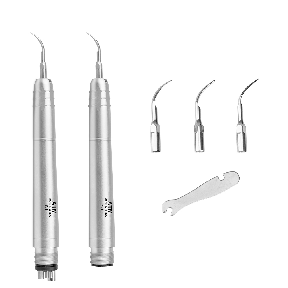 Dental Ultrasonic Air Scaler 2Holes/4 Holes Handpiece Air Scaling Polishing Tools Teeth Whitening w/3 tips