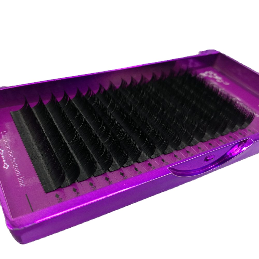 Wholesale Brown Mink Eyelash Extension 0.07 Individual Lashes 17 mm Double Layer Volume Lashes From Korea