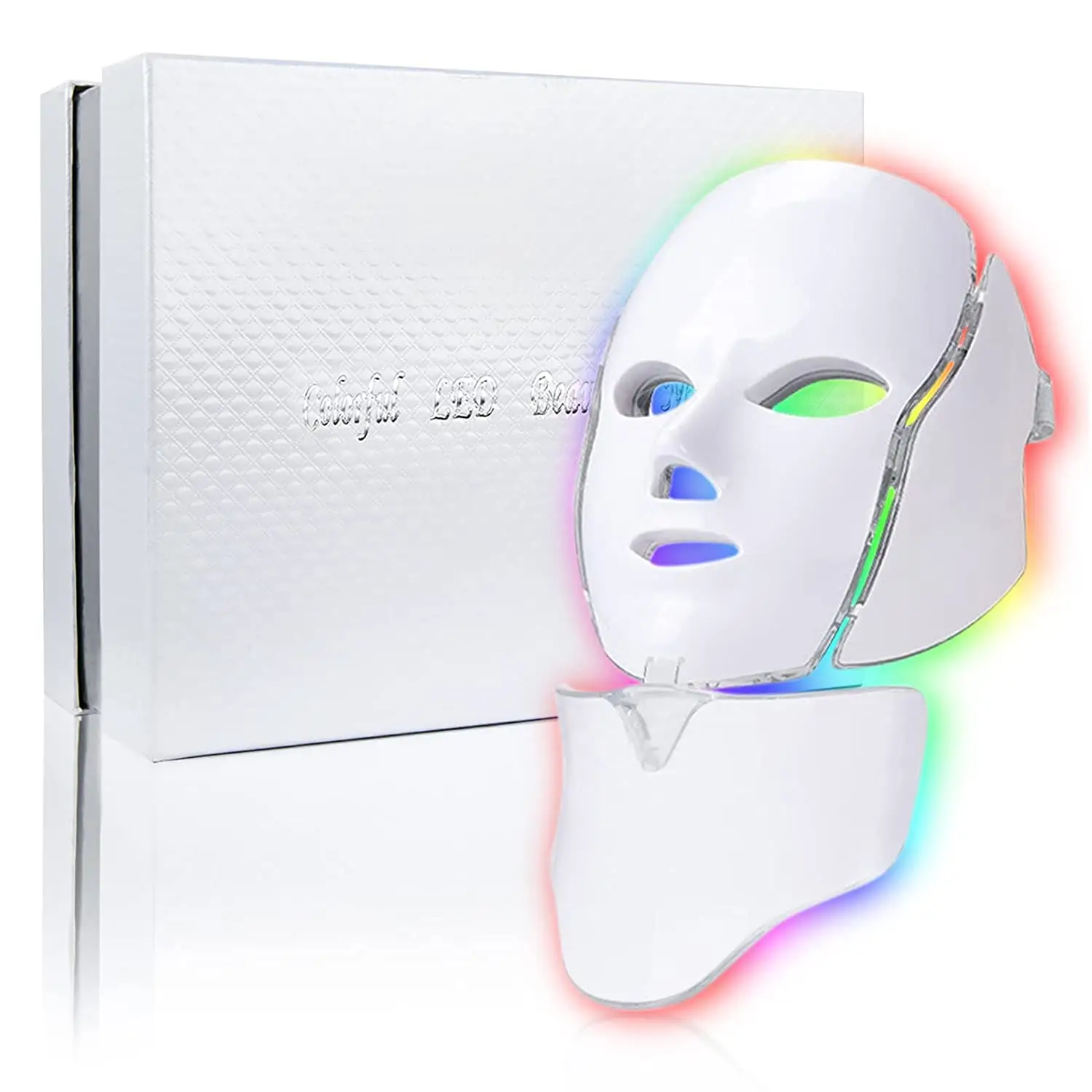 7 Colors LED Mask Face Neck Photon LED Light Therapy For Skin Rejuvenation Collagen Wrinkle Facial Skin Care