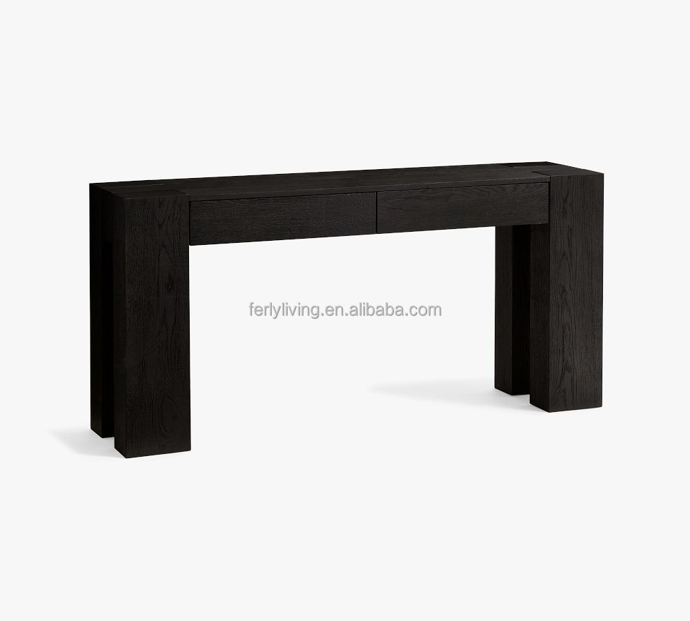 Modern Home Furniture Living Room Long Coffee Table Wooden Black Custom Strips Coffee Table Custom Wood Tea Table