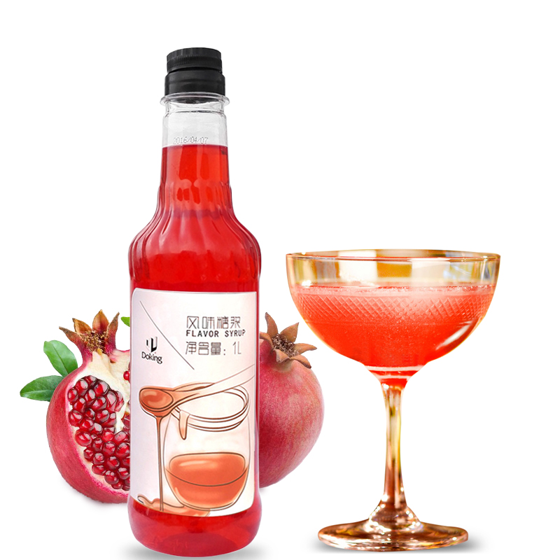 Pomegrante flavor syrup for Alcoholic flavor enhancer for cocktail preparation of flavored beverages
