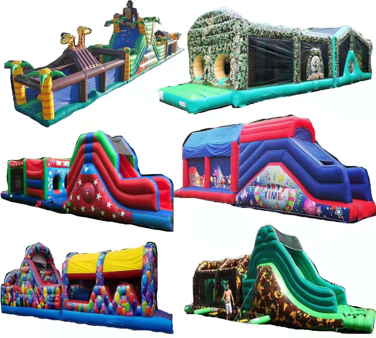 Factory Wholesale jumping bouncer obstacle course inflatable game obstacle game for kids and adults