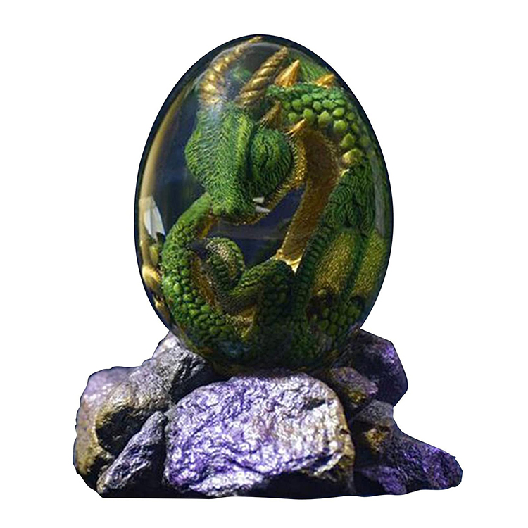Lava Dragon Egg Handmade Fire Pocket Dragon with Non-Luminous Base Dinosaur Egg Resin Indoor Decorations Ornaments