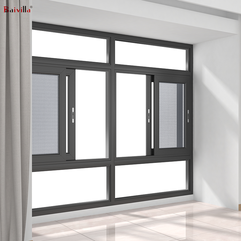 Wholesale Aluminium Glass Foshan Windows and Doors Made in China Minimalist Graphic Design Stainless Steel Horizontal Sliding