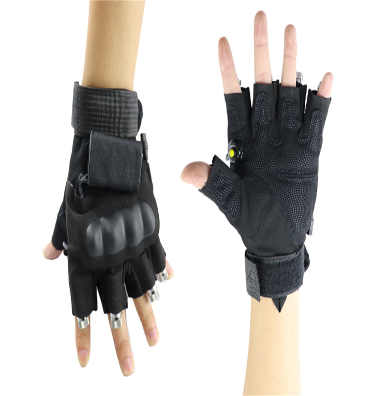 2 in 1 New High quality green laser gloves nightclub bar party dance singer dance props DJ mechanical gloves LED light