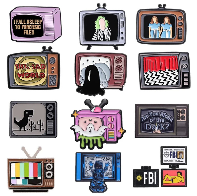 Cartoon creative Halloween horror movie peripheral TV Horror Movie Ghost Anime Scary Monster Enamel Pins Killer Brooch