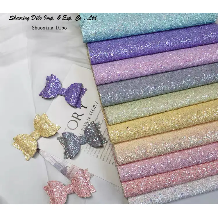 2021 The latest products Popular bow fabric glitter pvc fabric vinyl sheet