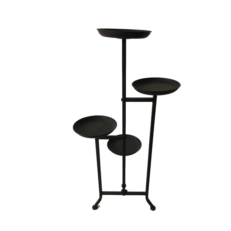 Outdoor Garden Metal Plant Pot Rack with 4 Tiers Flower Pot Stand Holder for Garden Decoration