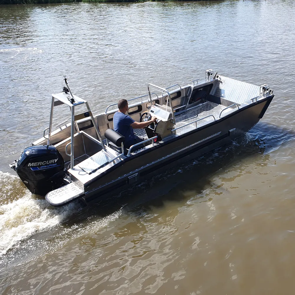 23ft landing craft cabin house passenger comfortable aluminum shade fishing boat for sale