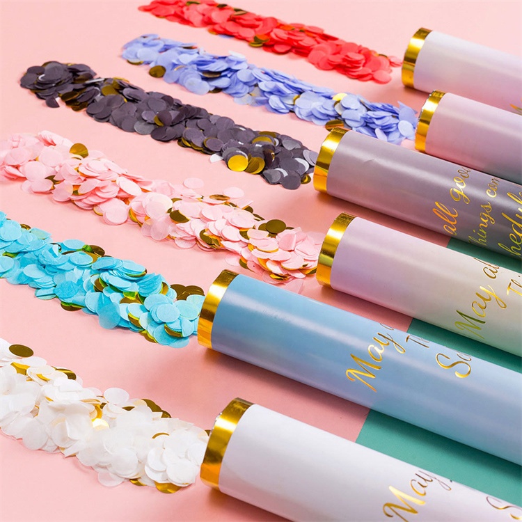 Hot-selling Custom Solid Color Confetti Cannon Party Popper Biodegradable Party Poppers For Birthday Weeding Decoration