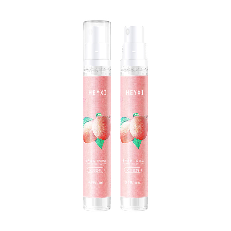 Peach breath freshener oral spray mint flavor portable breath spray 15ML long lasting fragrance