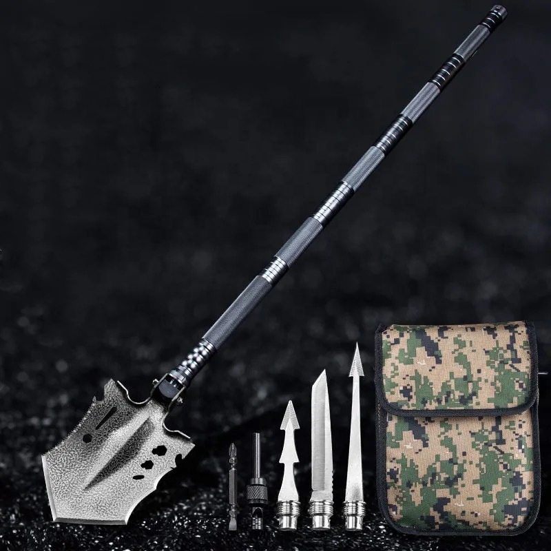 New Listing 180 Degree Folding Survival Shovel Multitool with Tactical Shovel High Carbon Steel Survival Tool for Backpacking