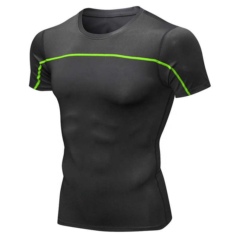 Low MOQ Custom High quality GYM Wear Compression Men Shirt Clothing,elastic Quick-Drying Clothes Reflective night run