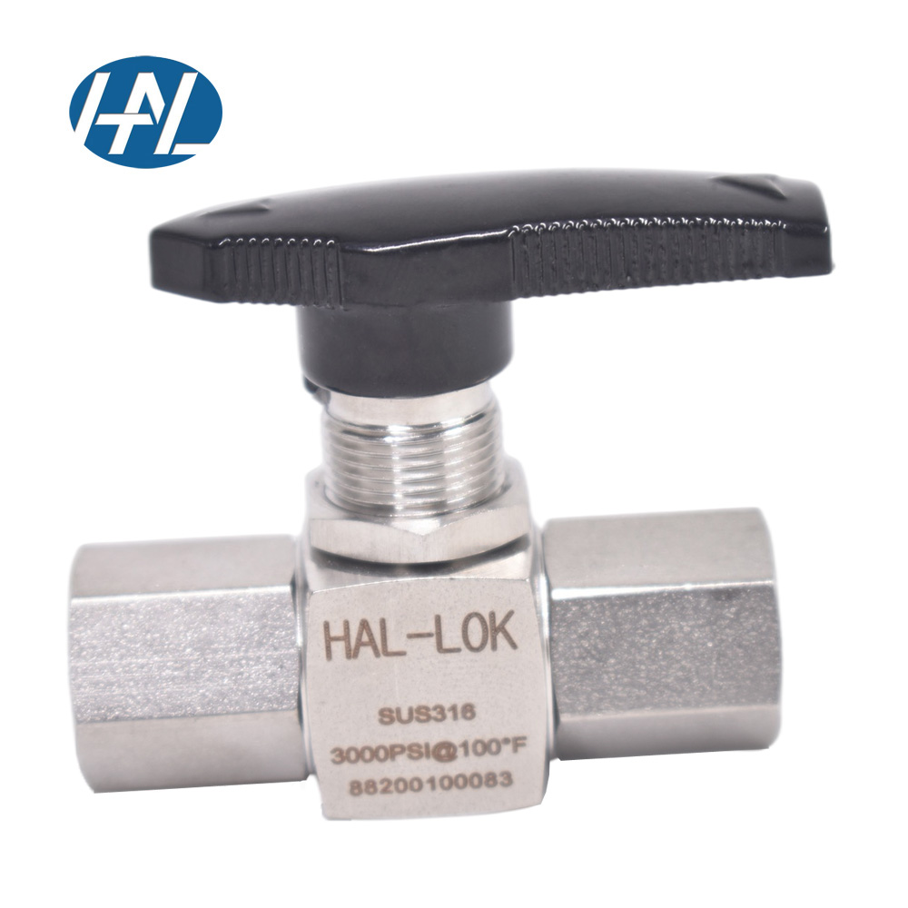 Hot pin pipe fittings haoliu SS316L stainless steel 3 / 8 high pressure straight through internal thread hexagonal ball valve