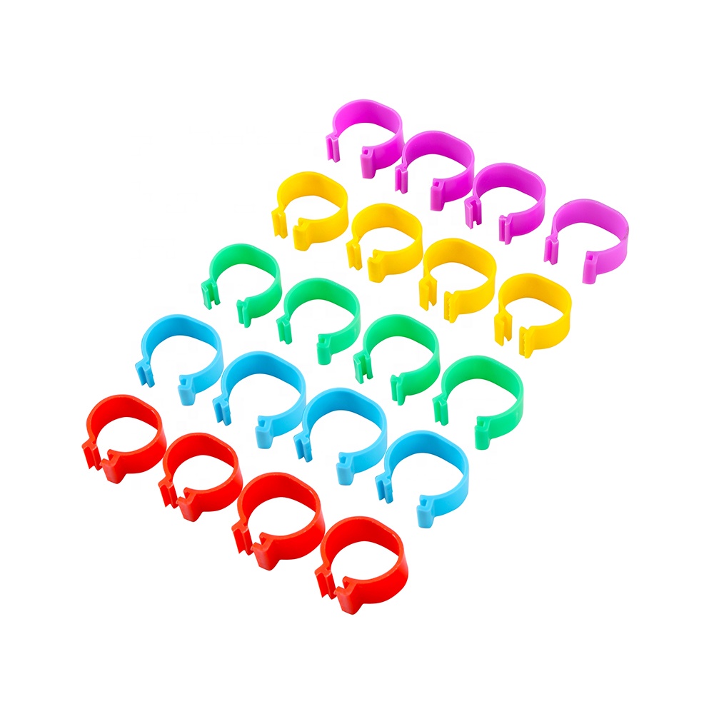 Plastic Multiple Colors Inside Diameter Chicken Leg 16 mm Foot Rings For Poultry Livestock Supplies