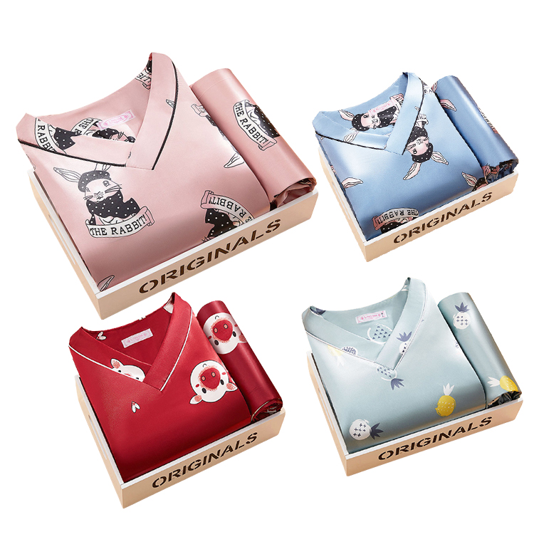 Ladymate ODM/OEM Pijamas de verao de mangas curtas para Mujer ropa de dormir женские Ледяной шелк пижамные комплекты из двух предметов, пижама, домашняя одежда