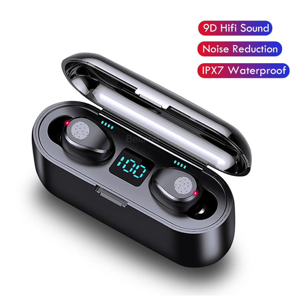 Earphone Big Battery 2000Amh F9 Wireless Earphone Led Display Dial Call Play Music In Ear Earphone Original Earbuds