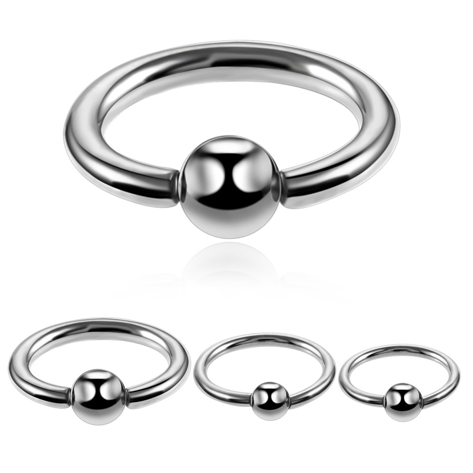 NUORO Factory Silver Color Tiny Attached Captive Bead Hoop Earrings For Women Men Ball Closure Nose Rings Body Piercing Jewelry
