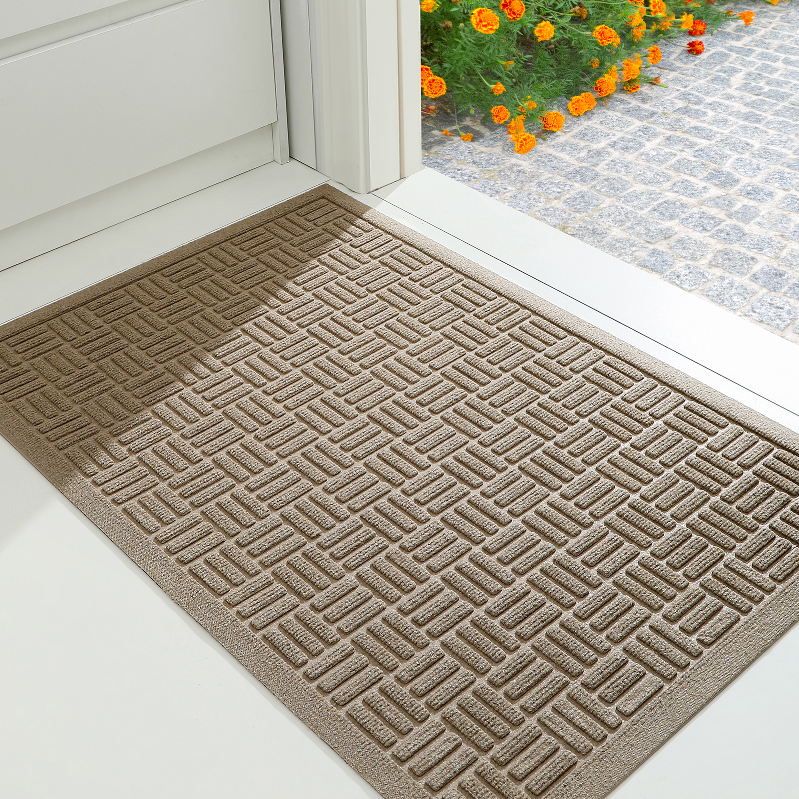 Household 43.2*75 Outdoor Rubber Backing Entryway Door mat for Shoe Scraper