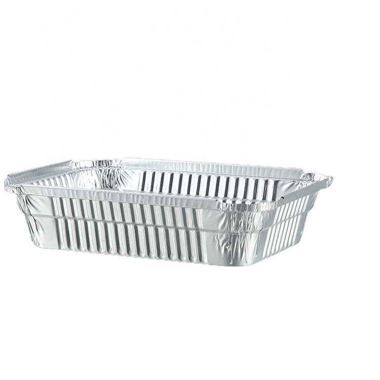 Kitchen Use Foil Container Rectangle Edge Foil Round Container Small Size Rectangle Foil Container