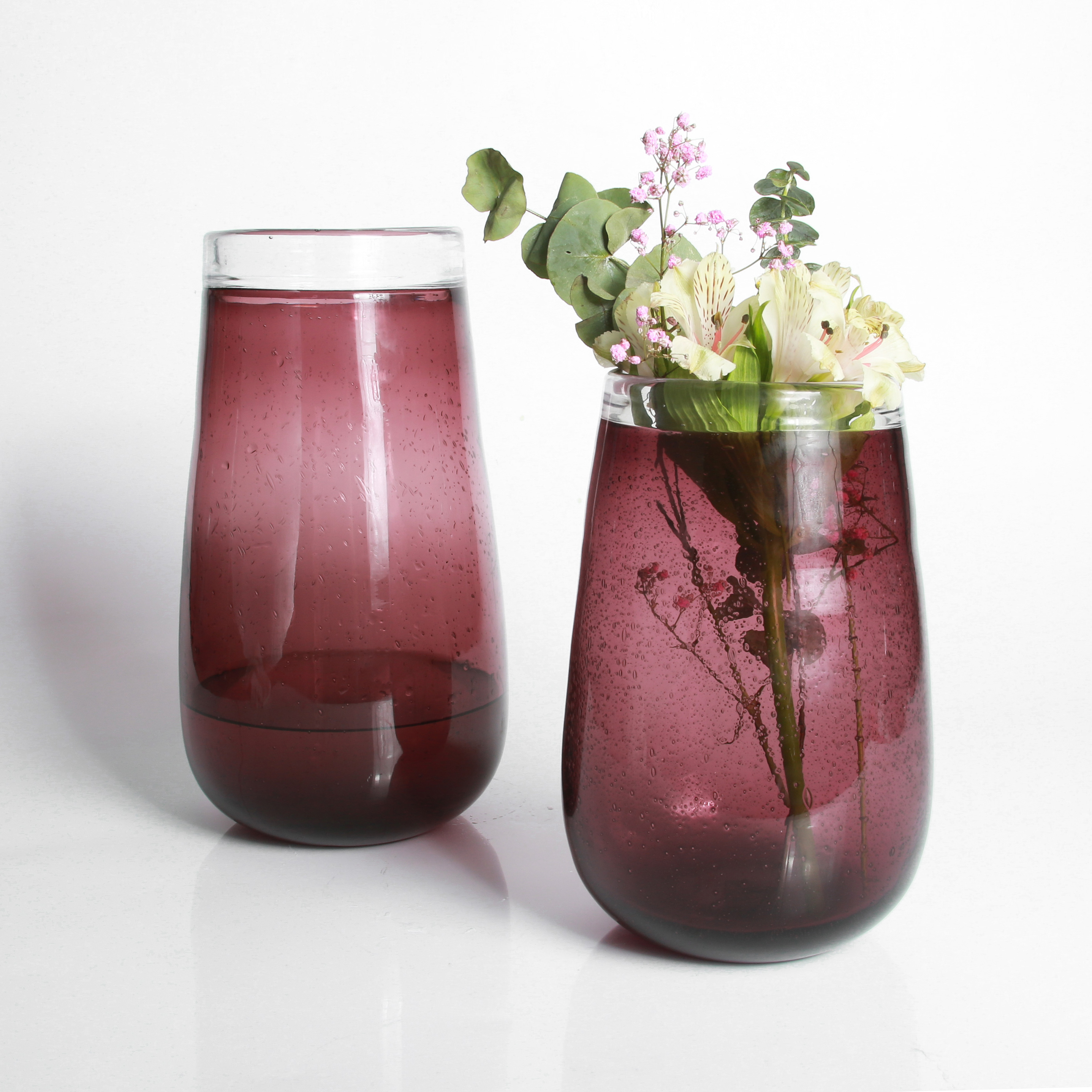 Vase maker wholesale plant bud modern floor vases round transparent glass flower vase home decorative