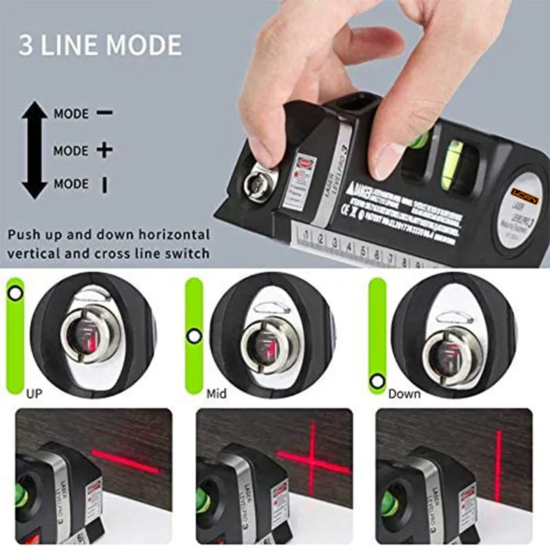 High Precision Self Leveling Measure Tool Laser Red Light Auto Power Battery Time Work ROHS Protection Scope Temperature Hours