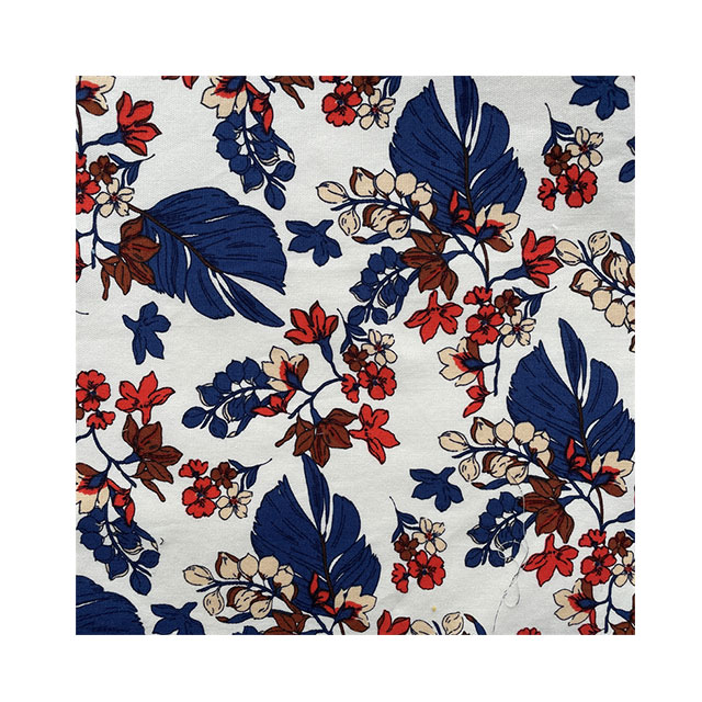 Factory supplier flower printed canvas spandex fabric cotton